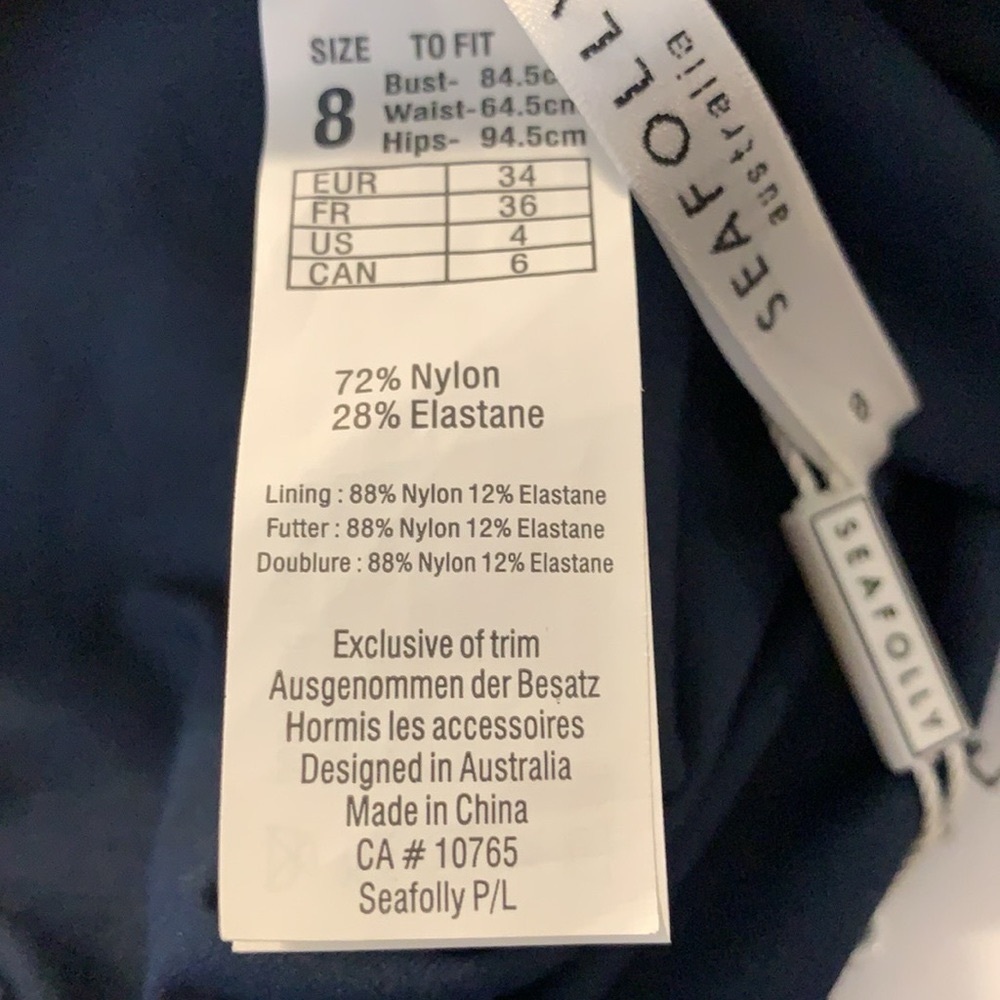 Seafolly Sunflower border Maillot Swimsuit Blue 4 - Picture 14 of 15